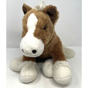 Build-A-Bear Clydesdale Horse Plush Brown White 15" BAB Stuffed Animal Pony‎ Toy